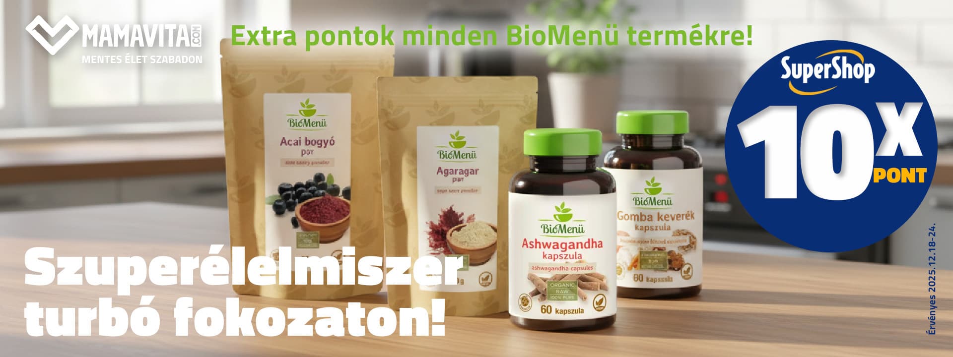 Extra SuperShop pontok minden BioMenü termékre!