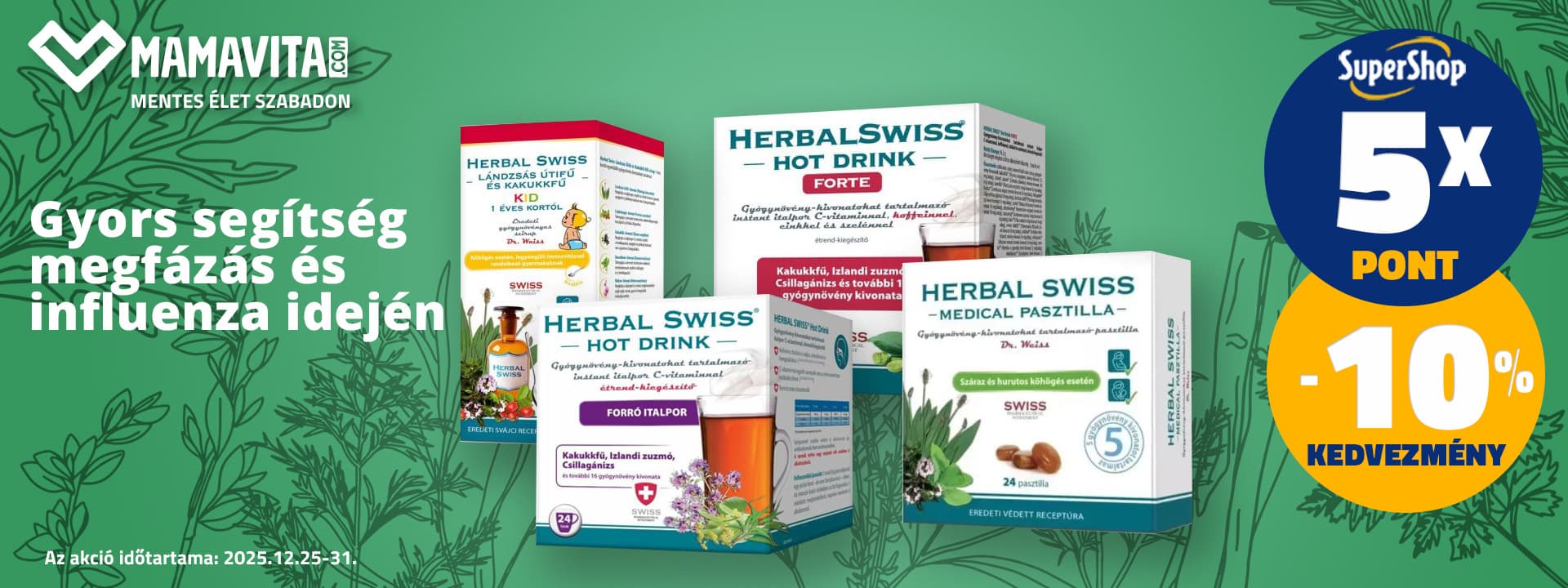 Herbal Swiss termékek 10% kedvezménnyel és 5x SuperShop ponttal!