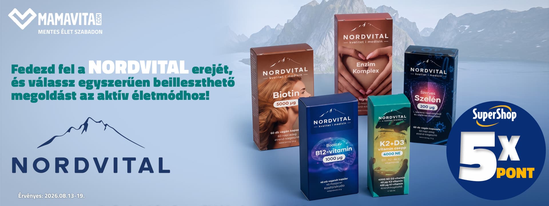 Nordvital termékek most 5x SuperShop ponttal!