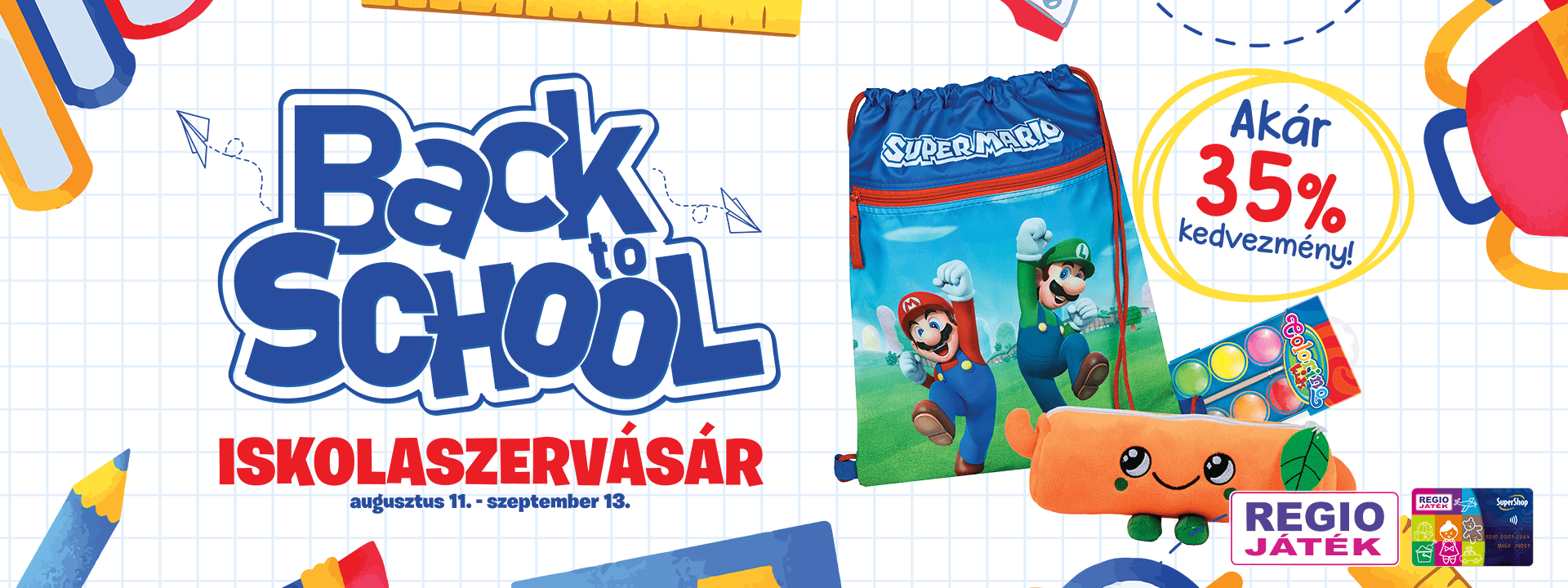 Szerezd be az iskolakezdéshez szükséges kedvenceket akár 35% kedvezménnyel!