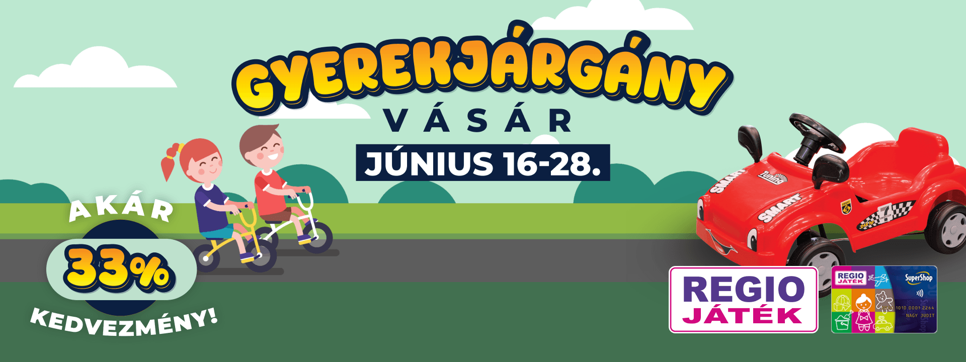 Gyerekjárgány vásár – akár 33% kedvezmény!