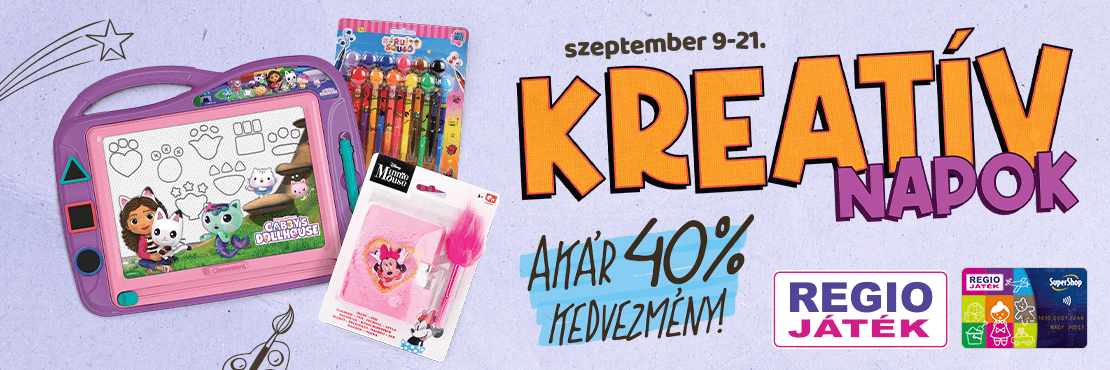 Kreatív Napok, most akár 40% kedvezménnyel a REGIO JÁTÉKBAN!