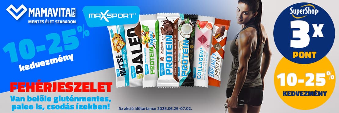 Fehérjeszeletek akár 25% kedvezménnyel és TRIPLA SuperShop pontokkal!