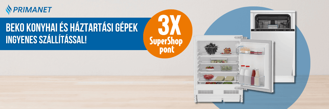 Beko gépek ajándék szállítással és TRIPLA SuperShop pontokkal!