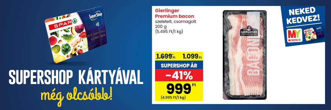 SuperShop kártyával kedvezőbb áron!