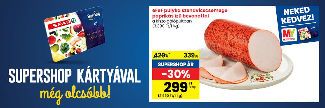 SuperShop kártyával kedvezőbb áron!