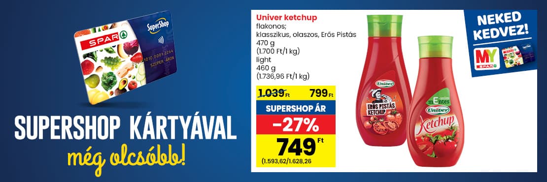 SuperShop kártyával kedvezőbb áron!