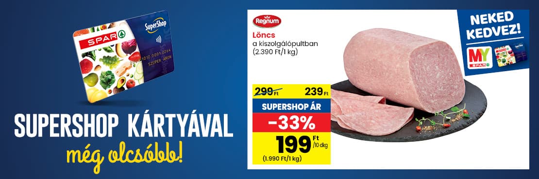 SuperShop kártyával kedvezőbb áron!
