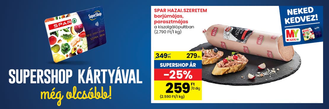 SuperShop kártyával kedvezőbb áron!