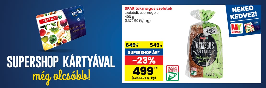 SuperShop kártyával kedvezőbb áron!