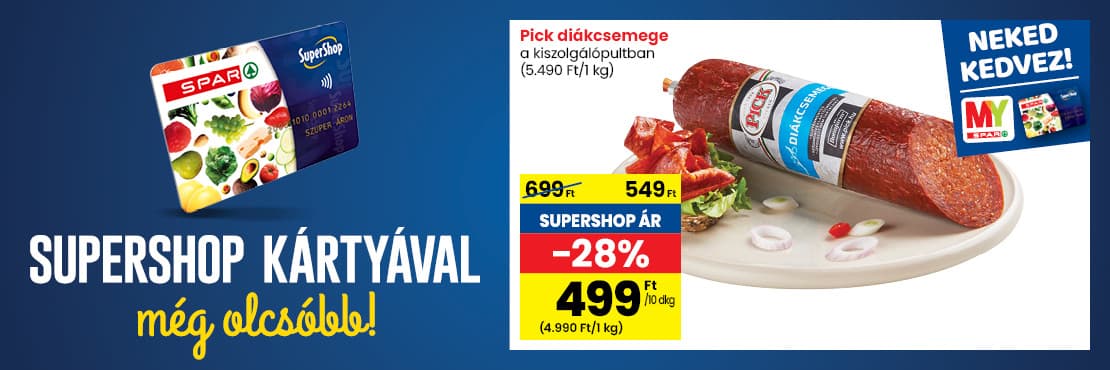 SuperShop kártyával kedvezőbb áron!