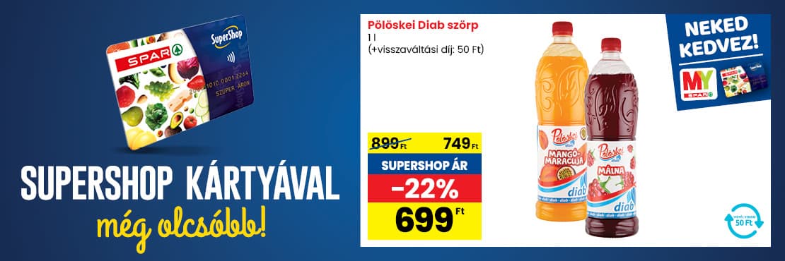SuperShop kártyával kedvezőbb áron!