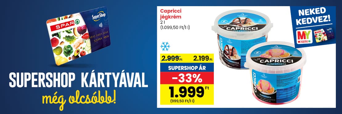 SuperShop kártyával kedvezőbb áron!
