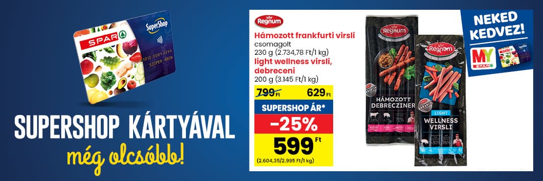 SuperShop kártyával kedvezőbb áron!