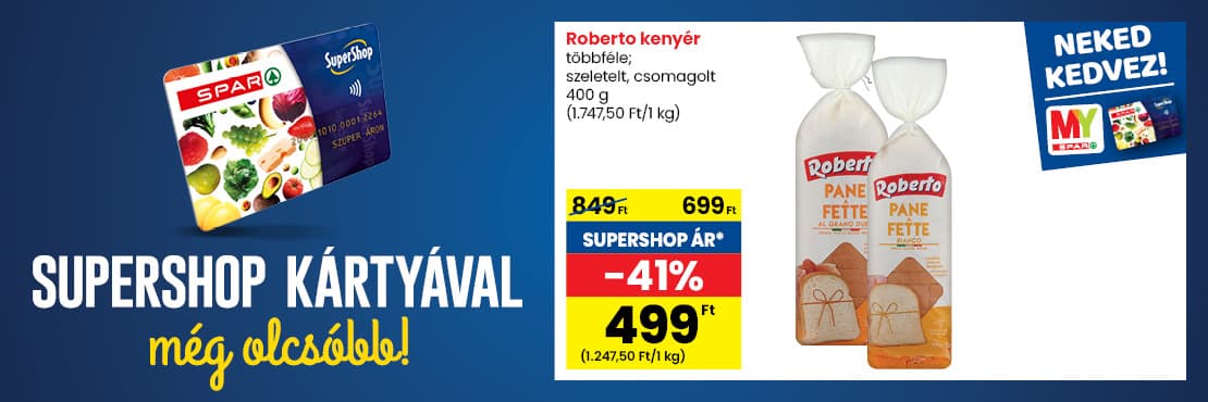SuperShop kártyával kedvezőbb áron!