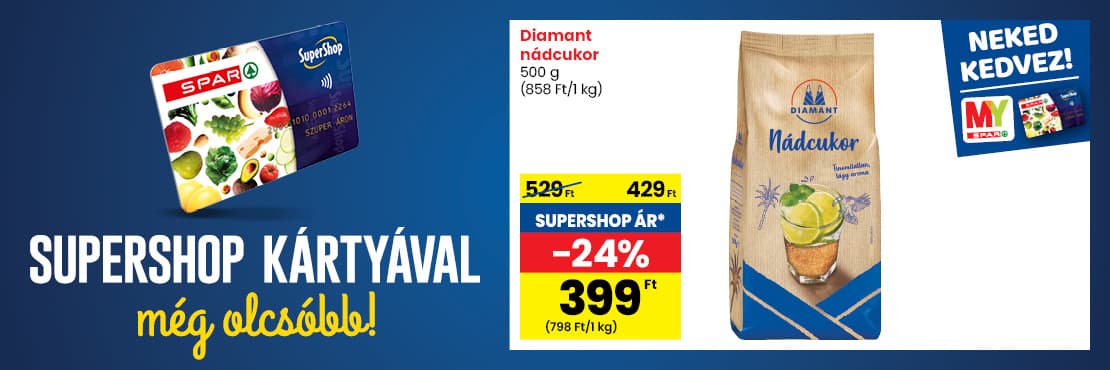SuperShop kártyával kedvezőbb áron!