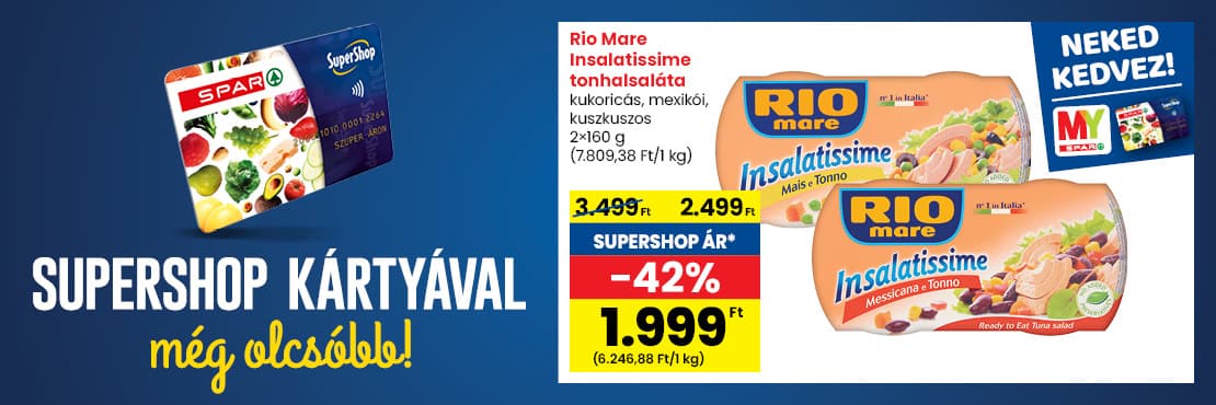 SuperShop kártyával kedvezőbb áron!