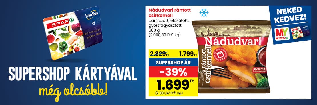 SuperShop kártyával kedvezőbb áron!
