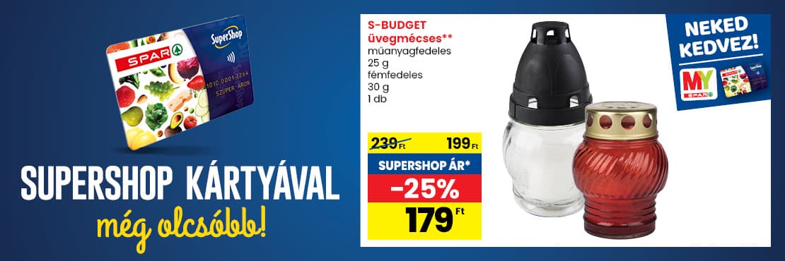 SuperShop kártyával kedvezőbb áron!