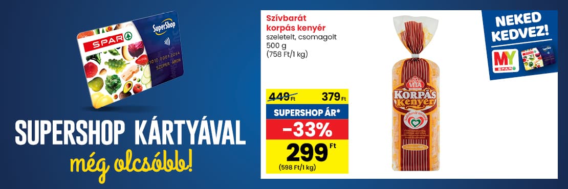 SuperShop kártyával kedvezőbb áron!