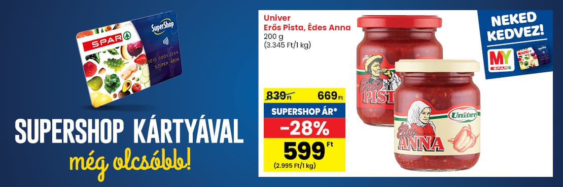 SuperShop kártyával kedvezőbb áron!