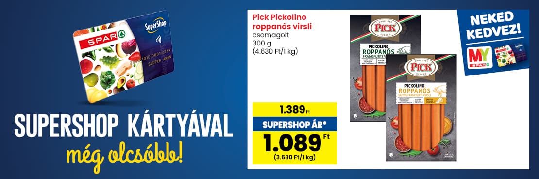 SuperShop kártyával kedvezőbb áron!
