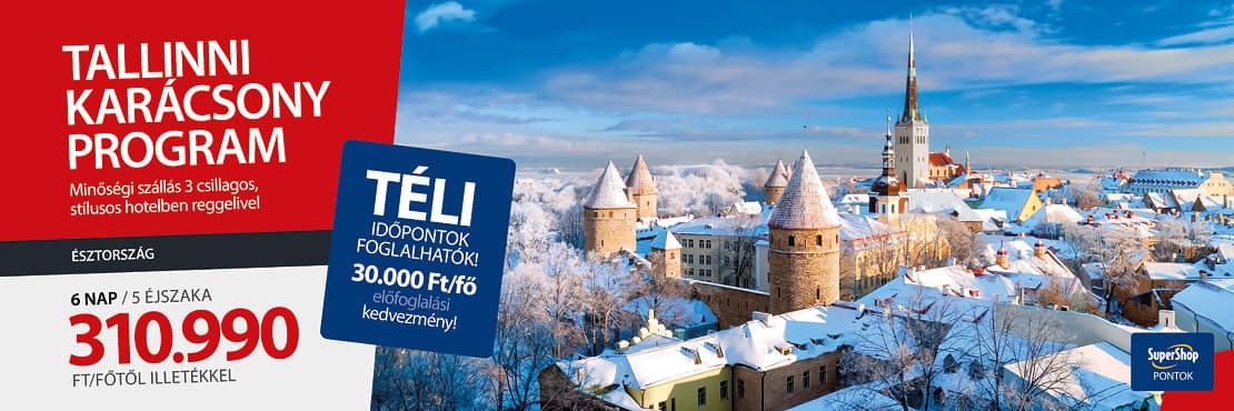 Tallinn karácsonyi varázsa SuperShop kártyabirtokosoknak!